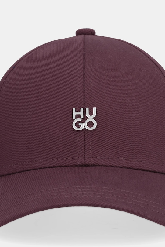 Хлопковая кепка HUGO 50533427 фиолетовой SS26