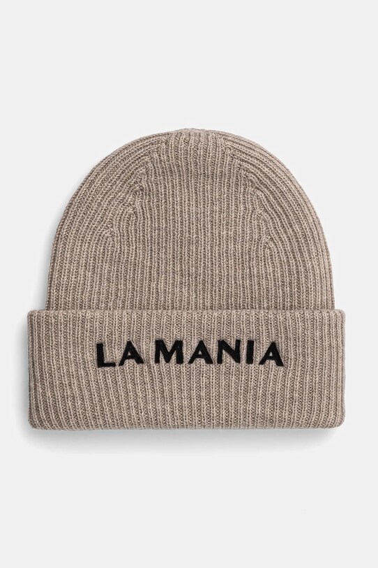 La Mania czapka wełniana MERINOWOOL wełna beżowy MERINOWOOL.HAT
