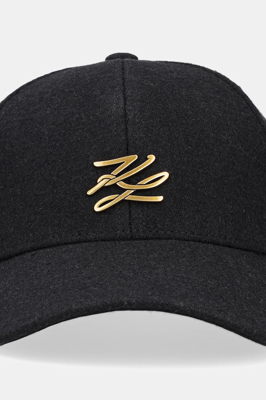 Vlněná kšiltovka Karl Lagerfeld A1W33065 černá SS25