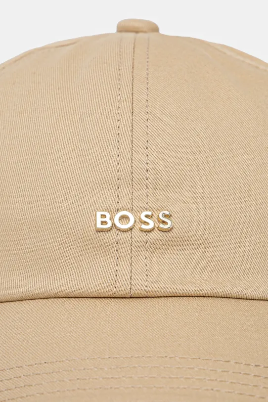 BOSS czapka z daszkiem bawełniana 50533367 beżowy AW25