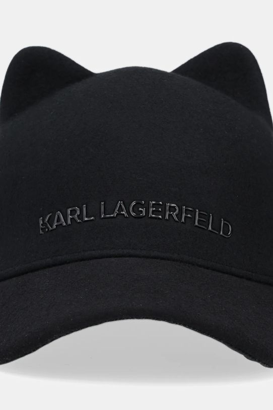 Вовняна кепка Karl Lagerfeld A1W33198 чорний SS25