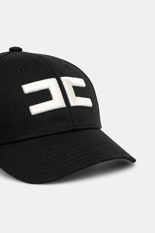Βαμβακερό καπέλο του μπέιζμπολ Elisabetta Franchi CL06F51E2 μαύρο SS25