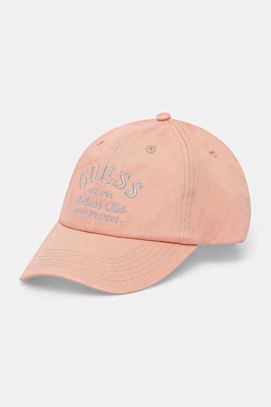 Guess czapka z daszkiem bawełniana LUREX aplikacja pomarańczowy V5RZ03.WFKN0