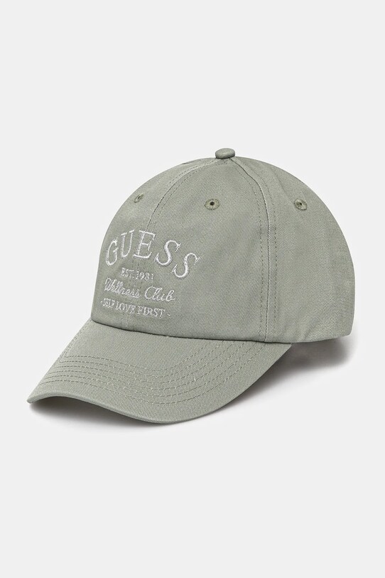 Бавовняна бейсболка Guess LUREX аплікація зелений V5RZ03.WFKN0