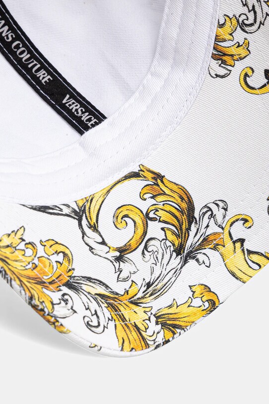 Βαμβακερό καπέλο του μπέιζμπολ Versace Jeans Couture λευκό 78HAZK10.ZG364