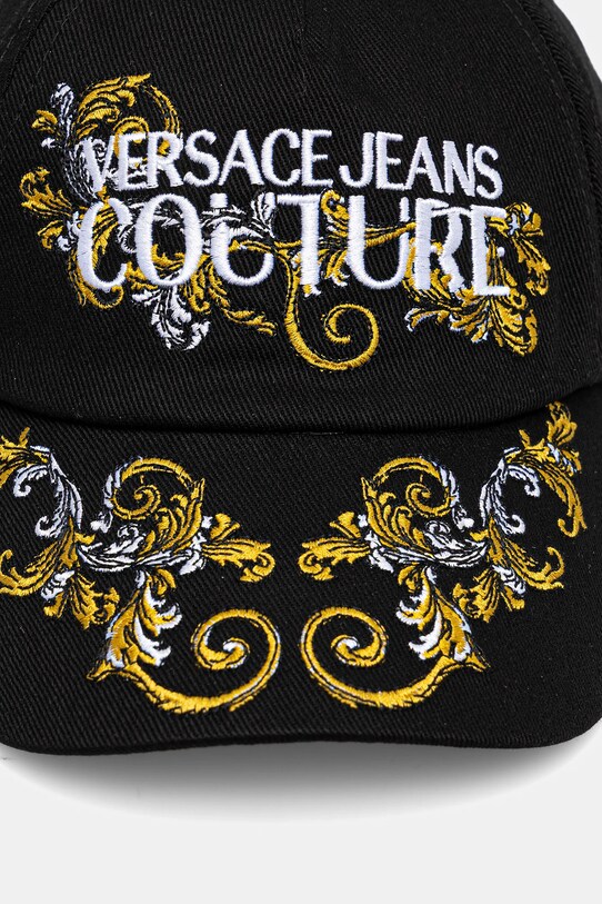 Bombažna bejzbolska kapa Versace Jeans Couture 78HAZK17.ZG367 črna SS25