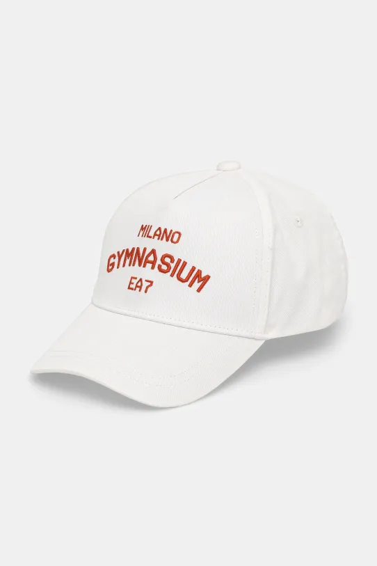 Бавовняна бейсболка EA7 Emporio Armani аплікація білий AF13034.7W000334