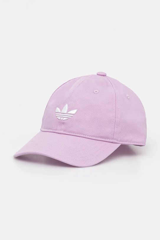 Хлопковая кепка adidas Originals BASEBALL AC аппликация фиолетовой JC6028