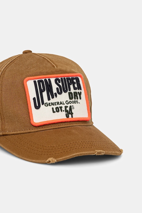 Βαμβακερό καπέλο του μπέιζμπολ Superdry W9010177A.8MA καφέ SS25
