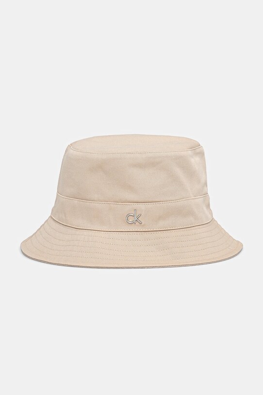 Calvin Klein kapelusz dwustronny bawełna beżowy K60K612913