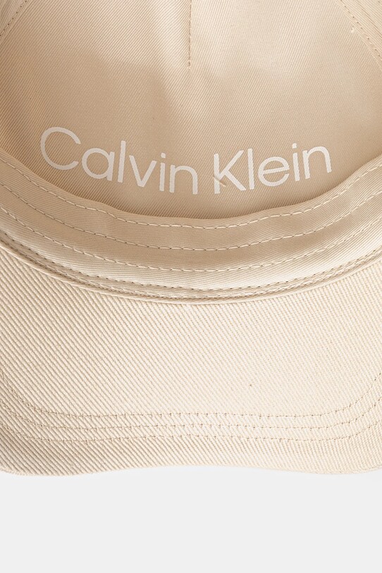 Bavlněná baseballová čepice Calvin Klein béžová K60K612910