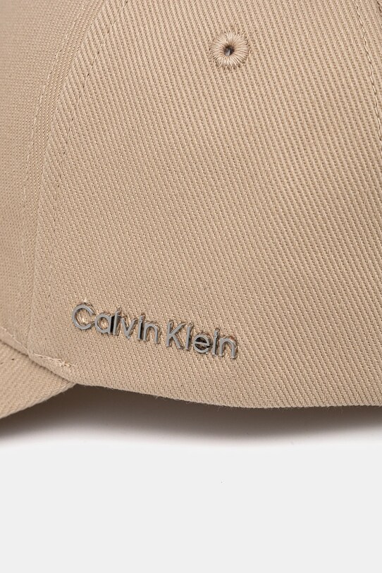 Хлопковая кепка Calvin Klein K60K612910 бежевый SS25