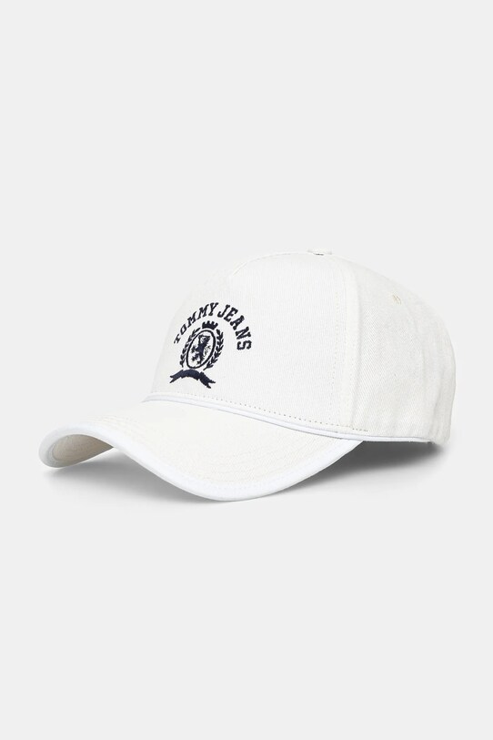 Tommy Jeans șapcă de baseball din bumbac bumbac alb AW0AW17315