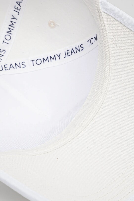 Tommy Jeans șapcă de baseball din bumbac alb AW0AW17315