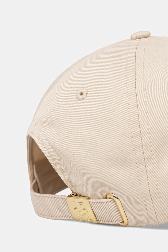 Βαμβακερό καπέλο του μπέιζμπολ Tommy Hilfiger μπεζ AW0AW17128