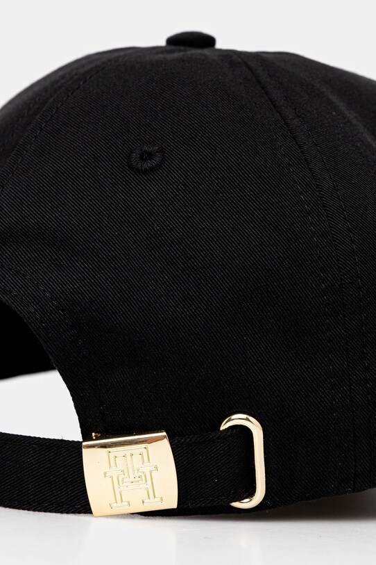Bavlněná baseballová čepice Tommy Hilfiger černá AW0AW17128