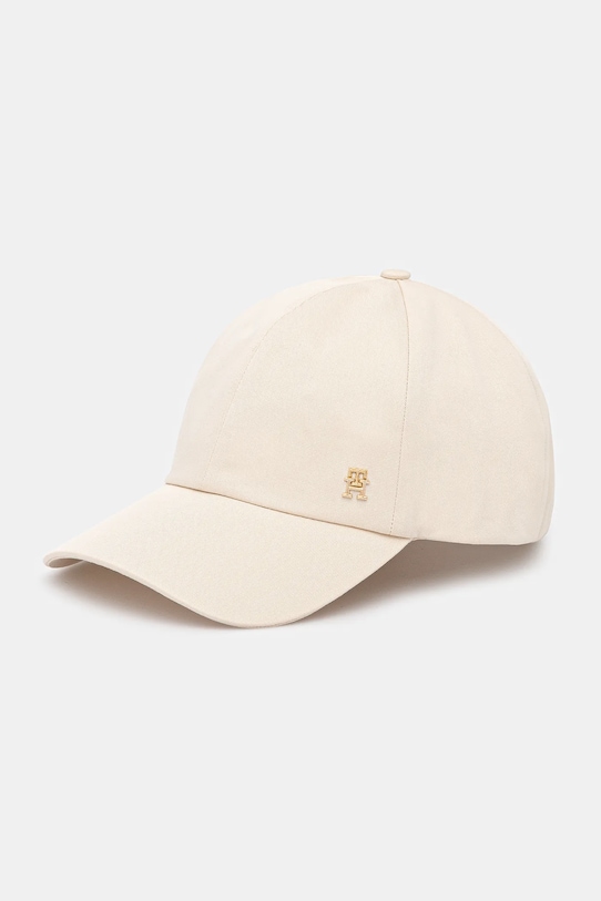Bavlněná baseballová čepice Tommy Hilfiger nášivka béžová AW0AW17138
