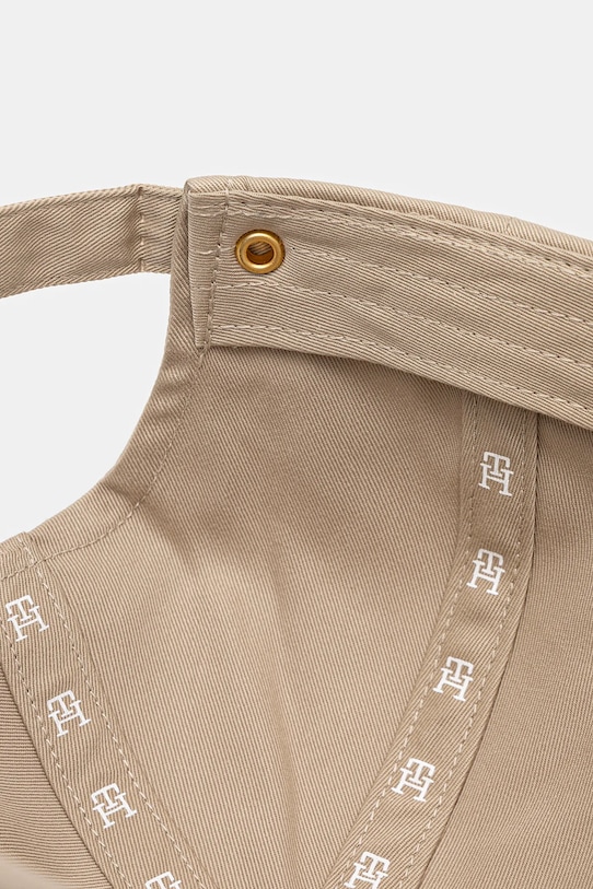 Tommy Hilfiger czapka z daszkiem bawełniana beżowy AW0AW17138