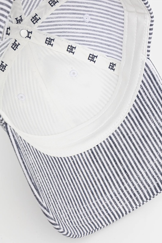 Lněná kšiltovka Tommy Hilfiger námořnická modř AW0AW17141