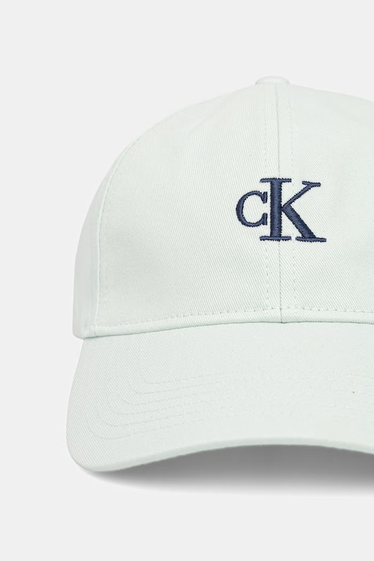 Calvin Klein czapka z daszkiem damska bawełniana LV04K5024G zielony SS26