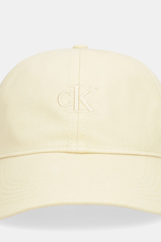Βαμβακερό καπέλο του μπέιζμπολ Calvin Klein Jeans LV04K5024G κίτρινο AW25