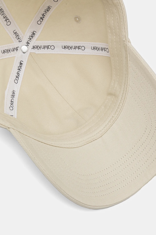 Calvin Klein Καπέλο με γείσο γυναικείο βαμβακερό μπεζ LV04K5024G