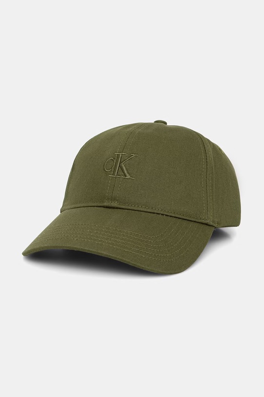 Calvin Klein καπέλο με γείσο γυναικείο βαμβακερό πράσινο LV04K5024G