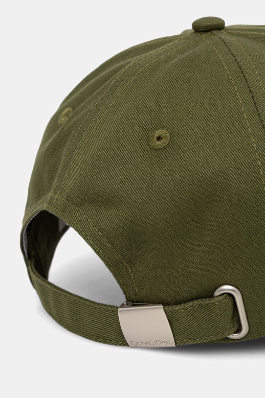 Αξεσουάρ Calvin Klein καπέλο με γείσο γυναικείο βαμβακερό LV04K5024G πράσινο