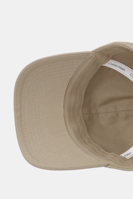 Βαμβακερό καπέλο του μπέιζμπολ Calvin Klein Jeans μπεζ LV04K5024G