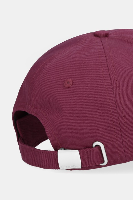 Akcesoria Calvin Klein Jeans czapka z daszkiem bawełniana LV04K5024G bordowy
