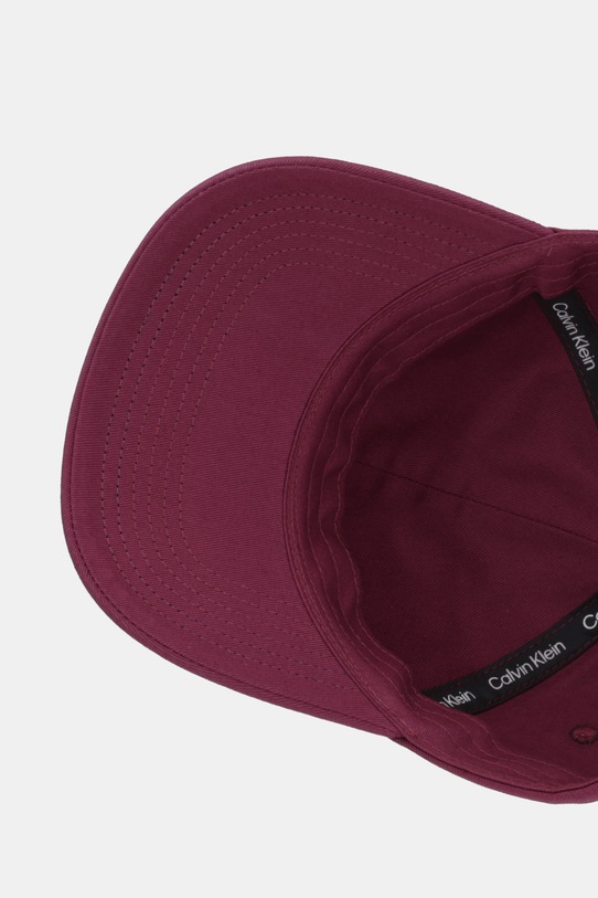 Calvin Klein Jeans czapka z daszkiem bawełniana bordowy LV04K5024G