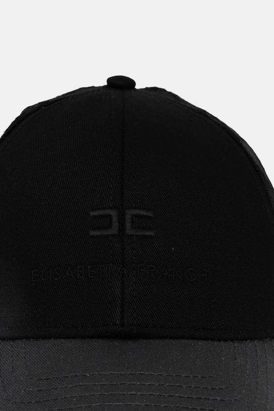 Pamučna kapa sa šiltom Elisabetta Franchi CL12F52E2 crna SS25
