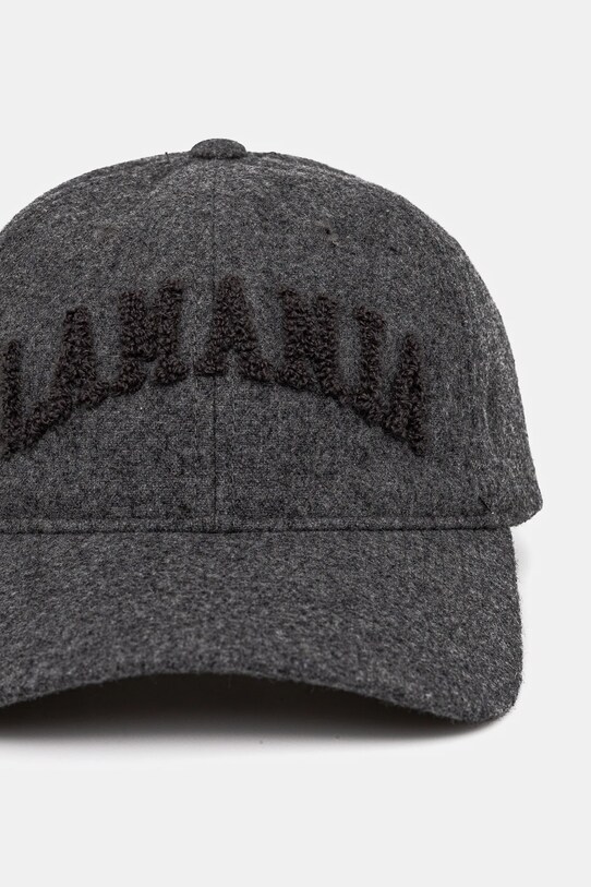 La Mania czapka z daszkiem wełniana CZAPKA.MONO.820 szary SS25