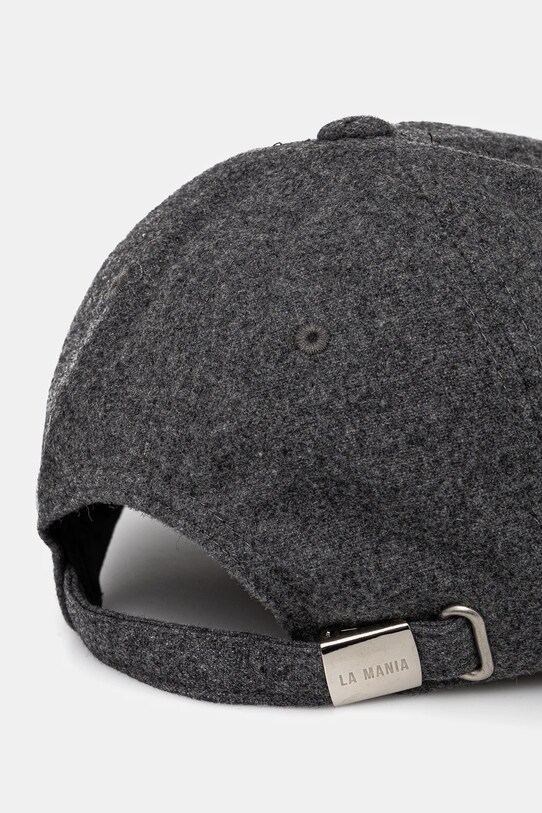 Akcesoria La Mania czapka z daszkiem wełniana CZAPKA.MONO.820 szary