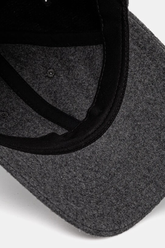 La Mania czapka z daszkiem wełniana szary CZAPKA.MONO.820