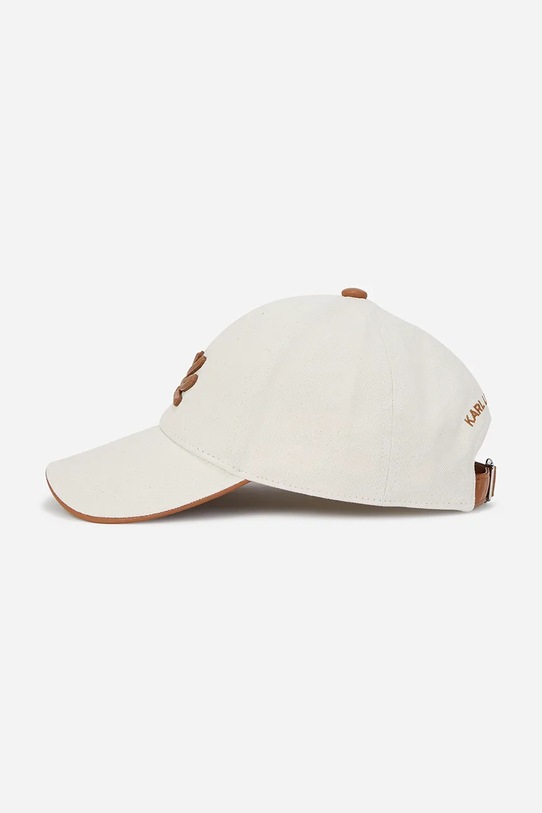 Bavlněná baseballová čepice Karl Lagerfeld béžová A2W33009