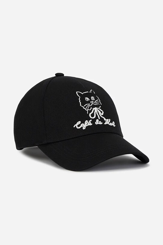 Karl Lagerfeld șapcă de baseball din bumbac bumbac negru A2W33047