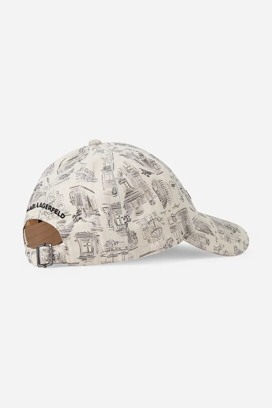 Karl Lagerfeld șapcă de baseball din bumbac A2W33072 alb SS25