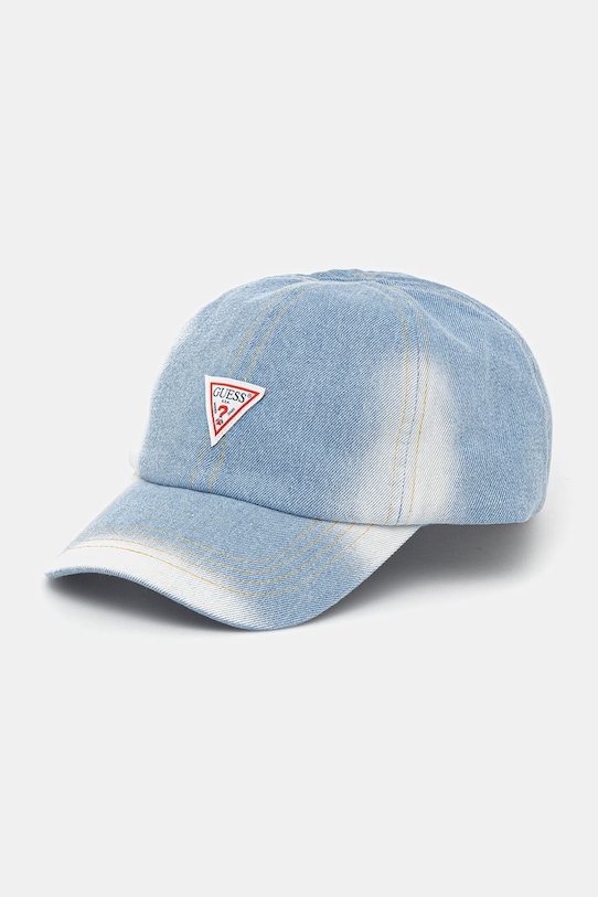 Guess czapka z daszkiem jeansowa aplikacja granatowy AW5288.COT01