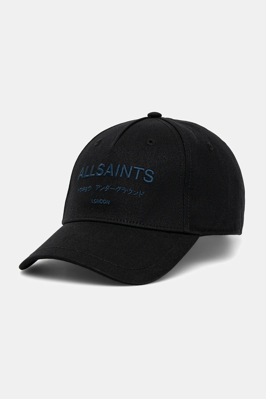AllSaints czapka z daszkiem bawełniana aplikacja czarny 29AS101819