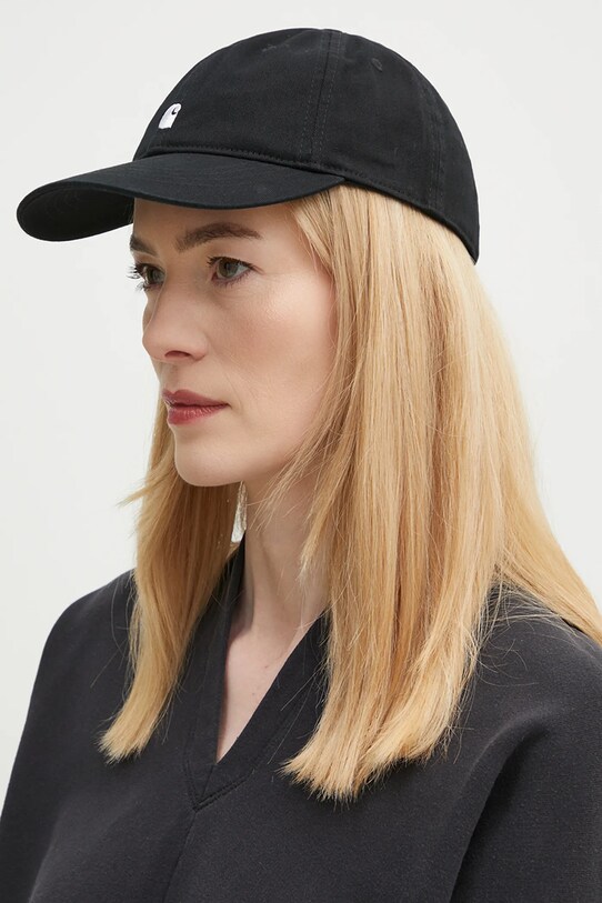 Bavlnená šiltovka Carhartt WIP Madison Logo Cap I034606.0D2XX čierna SS25
