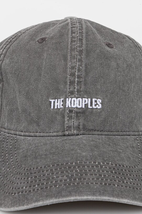 Bavlněná baseballová čepice The Kooples šedá AMHA30013K