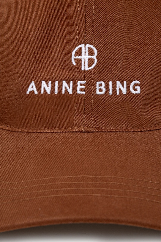 Anine Bing czapka z daszkiem bawełniana Jeremy Baseball Cap S.12.9084 brązowy SS25