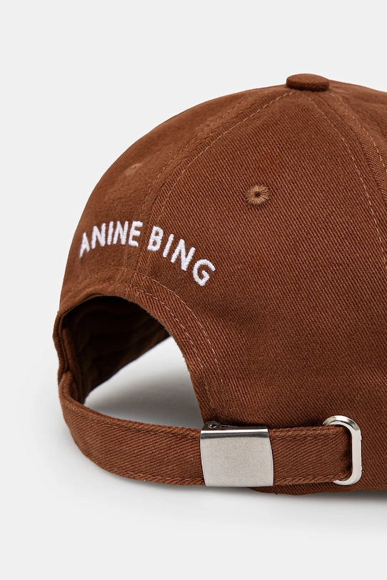 Akcesoria Anine Bing czapka z daszkiem bawełniana Jeremy Baseball Cap S.12.9084 brązowy