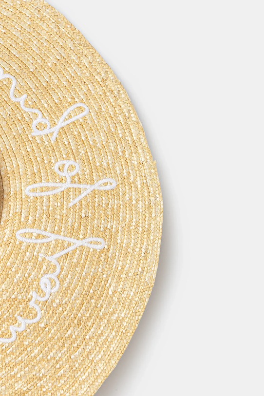 Fiorucci kapelusz Straw Embroidered Tie Ribbon W02SMAHA399ST01NA02 beżowy