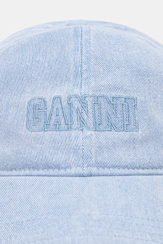 GANNI czapka z daszkiem jeansowa Cap Hat Denim A5760 niebieski SS25