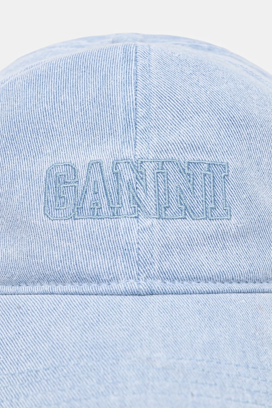 Džínsová šiltovka GANNI Cap Hat Denim A5760 modrá SS25