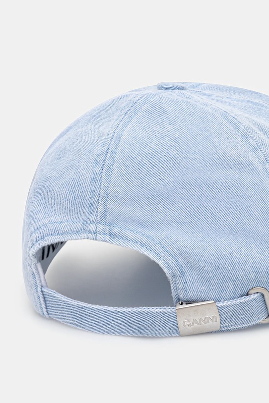 Akcesoria GANNI czapka z daszkiem jeansowa Cap Hat Denim A5760 niebieski