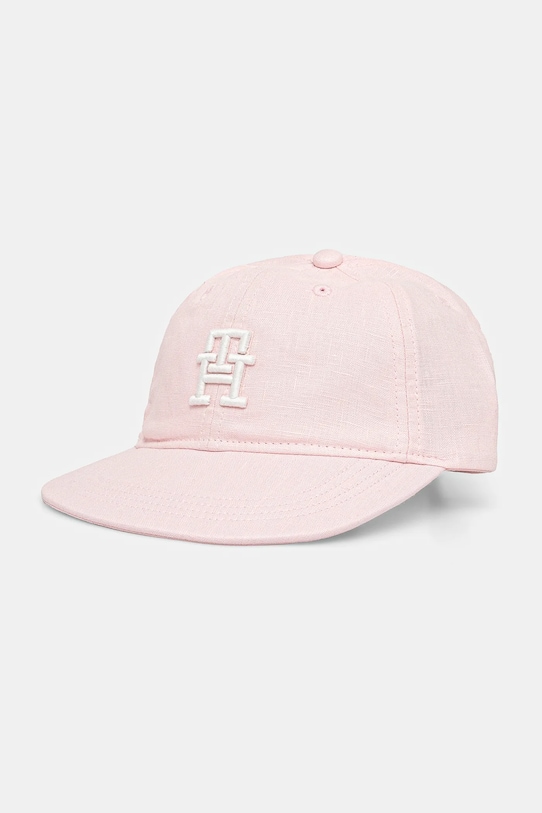 Детская хлопковая кепка Tommy Hilfiger хлопок розовый AU0AU01954.G.PPYA