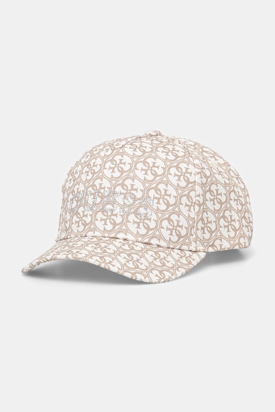 Guess czapka z daszkiem bawełniana dziecięca wzorzyste beżowy J5RZ38.WO080.PPYA